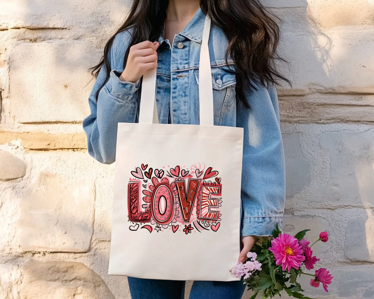 Large Valentine Canvas Bags