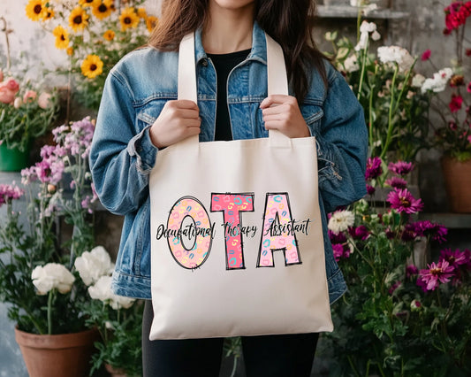 Large Canvas Tote bag- Occupational Therapy Assistant (OTA)