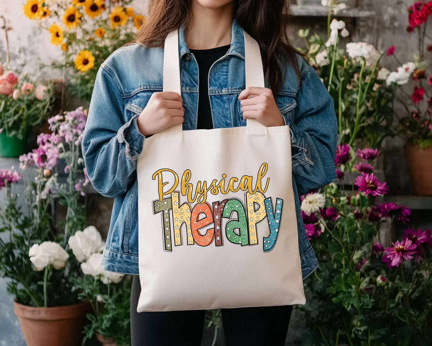 Large Canvas Tote bag- Physical Therapy (PT)