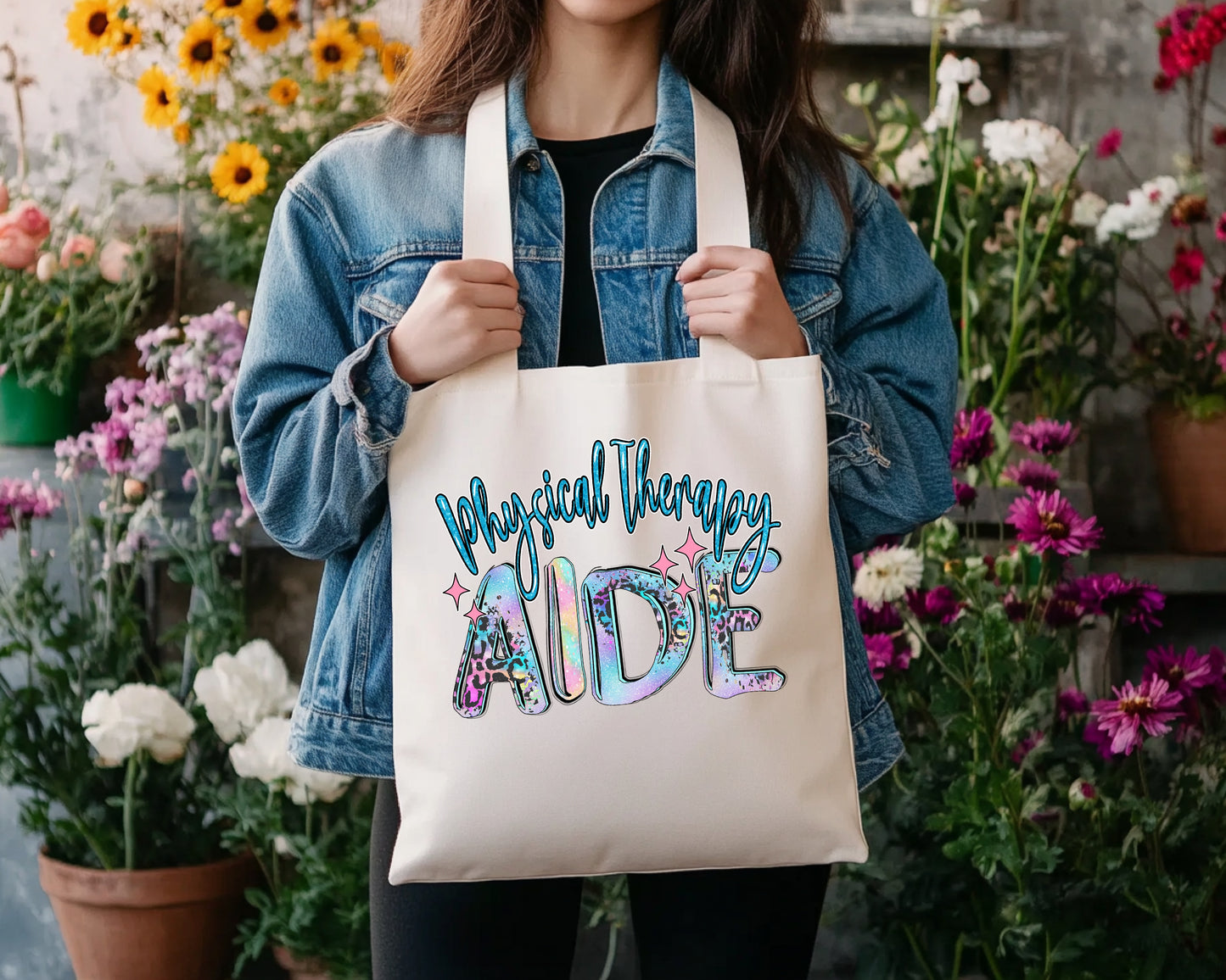 Large Canvas Tote bag- Physical Therapy Aide (PTA)