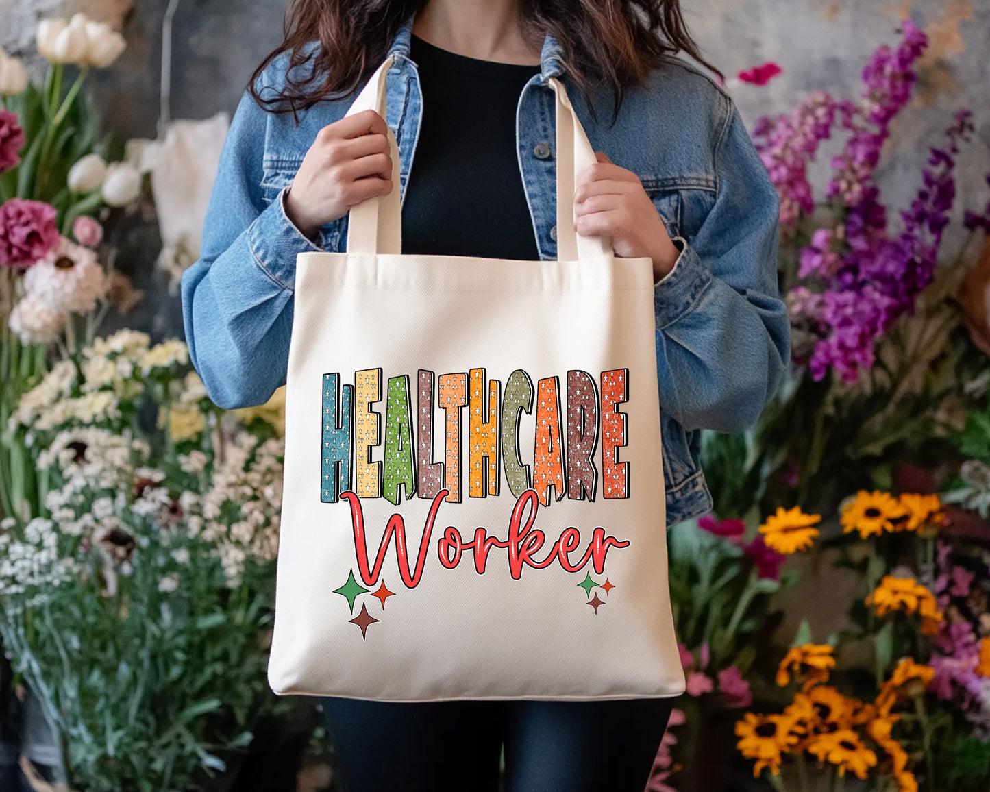 Large Canvas Tote Bag - Healthcare Worker